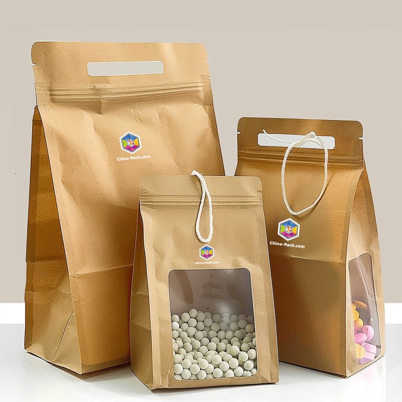 Custom Luxury Eco-Friendly Paper Bags With Clear Window - Personalized Packaging Solutions