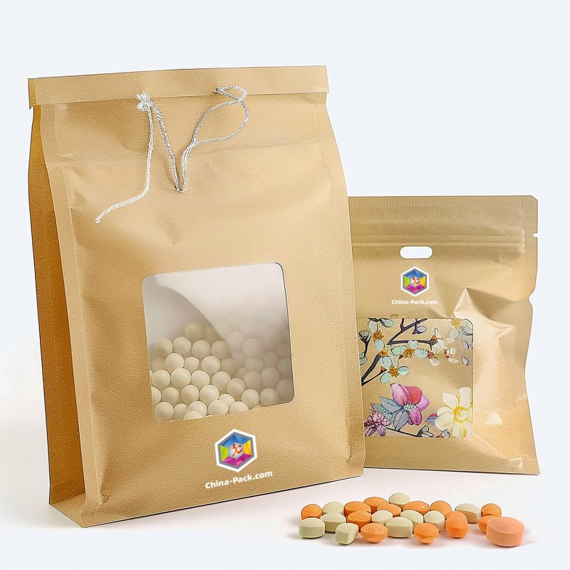 Custom Luxury Eco-Friendly Paper Bags With Clear Window - Personalized Packaging Solutions